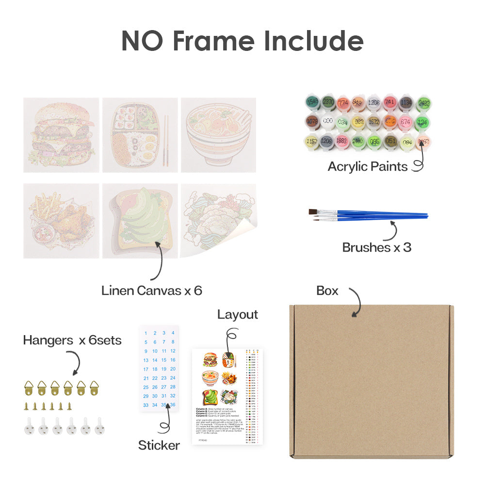 Tasty Bites 6 Pack Mini Paint by Numbers Kit