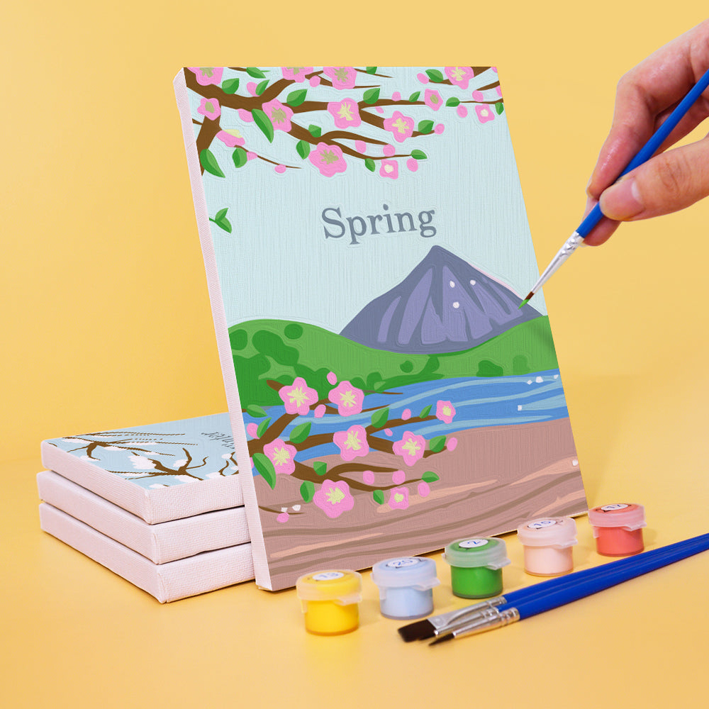 Four Seasons Landscape 4 Pack Mini Paint by Numbers Kit