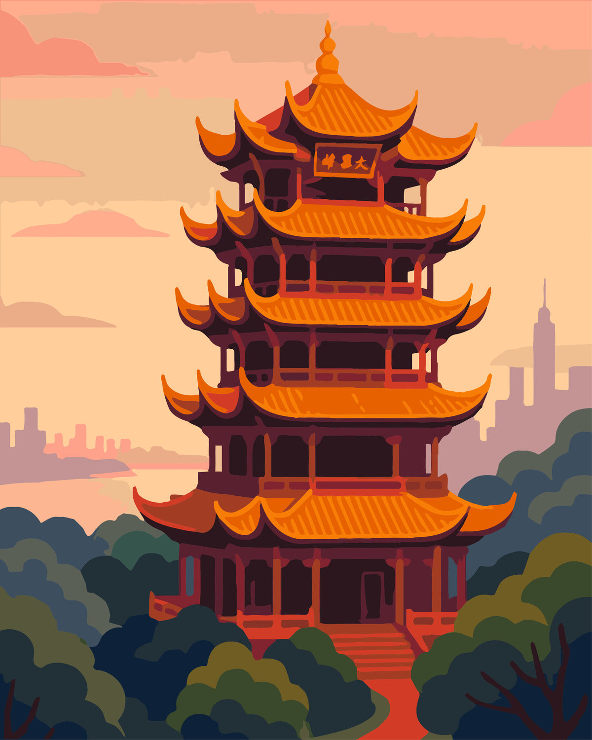 Yelow Crane Tower Set 4