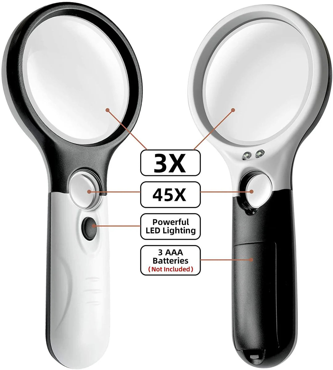 Magnifying Glass with Light Handheld 3X & 45X - product image 2