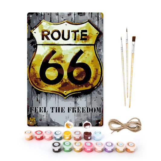 Route 66 – Feel the Freedom – Vintage Paint by Numbers