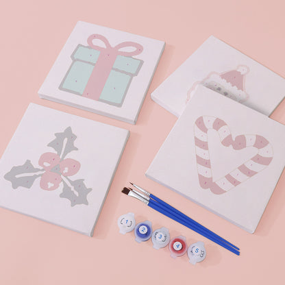 Holiday Treasures 4 Pack Mini Paint by Numbers Kit