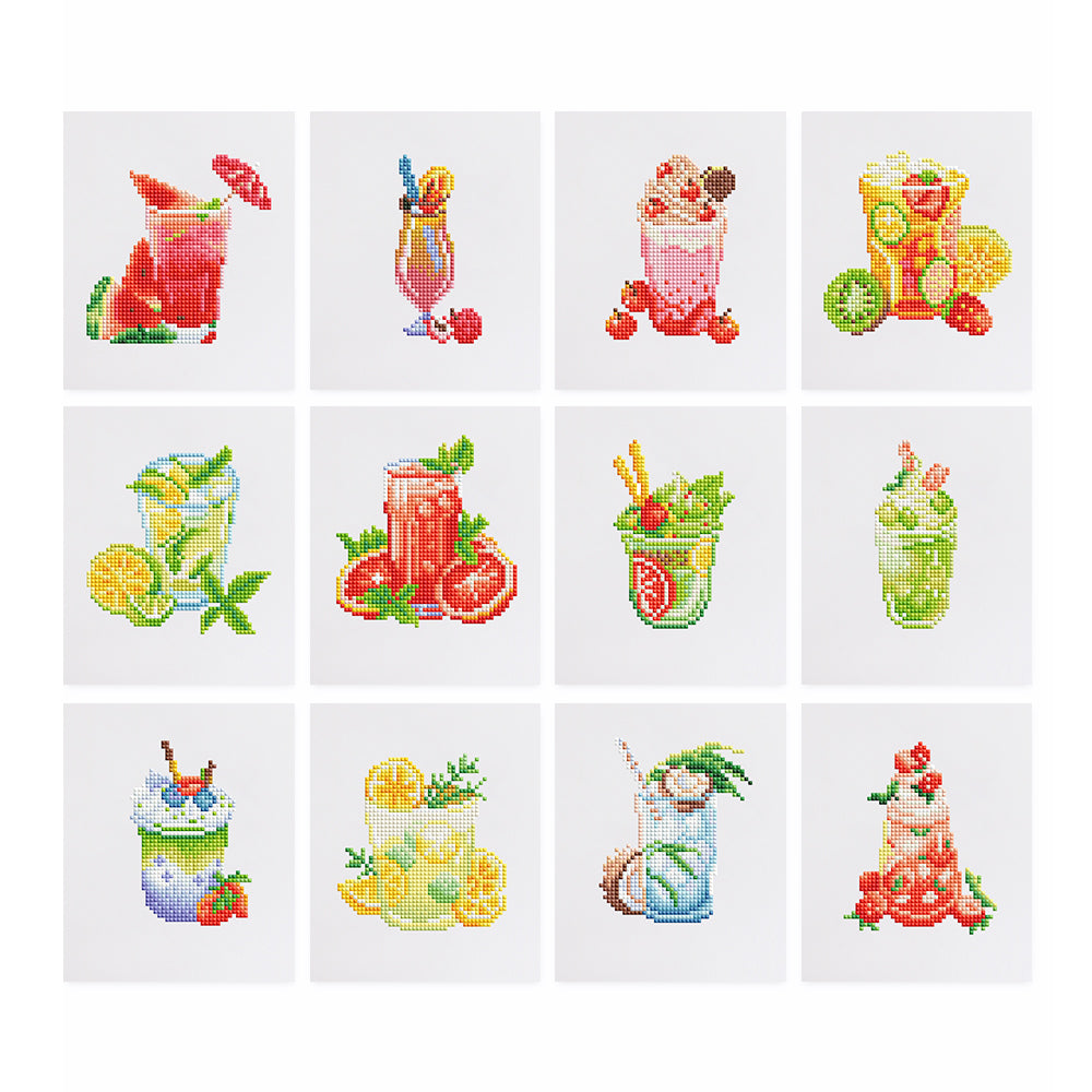 12 Assorted Drink Diamond Paintings - Set 2