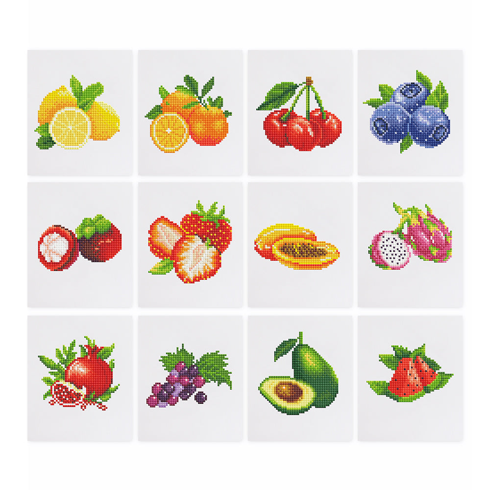 12 Assorted Fruit Diamond Paintings