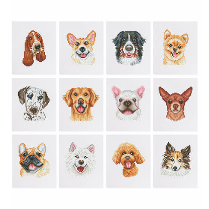 12 Assorted Dog Diamond Paintings