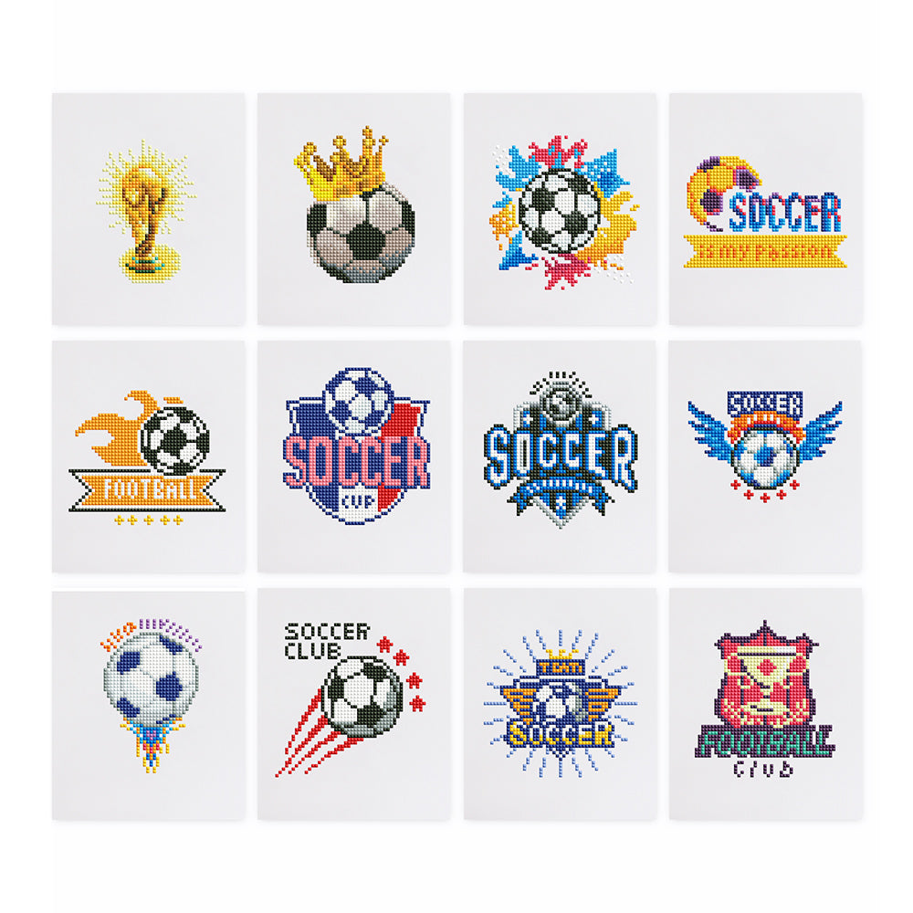 12 Assorted Soccer Diamond Paintings