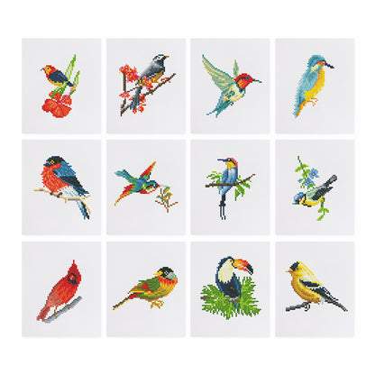 12 Assorted Bird Diamond Paintings