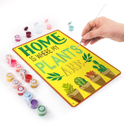 Home is Where My Plants Are – Vintage Paint by Numbers