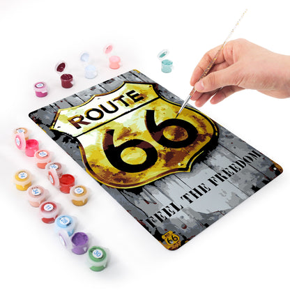 Route 66 – Feel the Freedom – Vintage Paint by Numbers