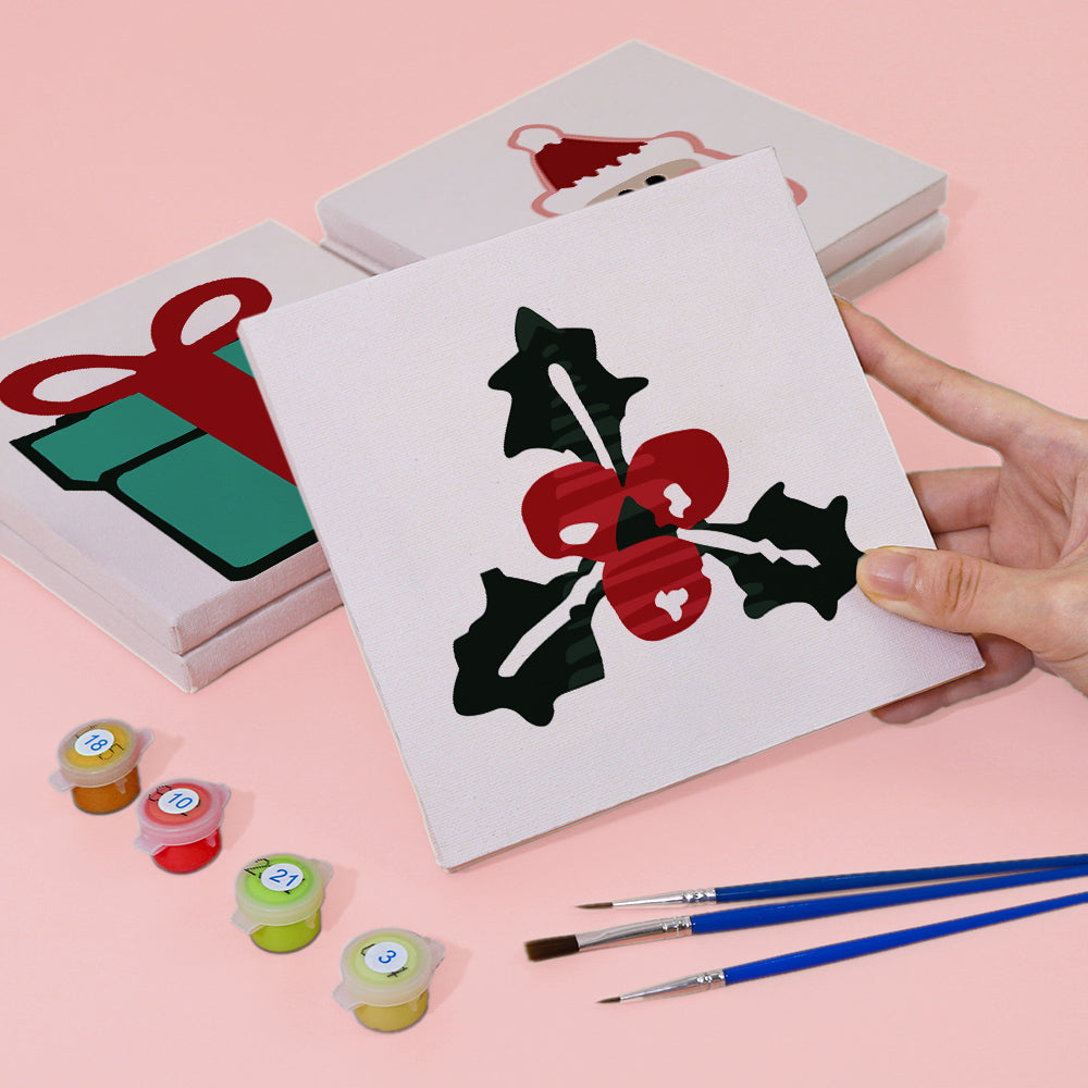 Holiday Treasures 4 Pack Mini Paint by Numbers Kit