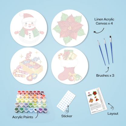 6 Piece Christmas Placemat Set 20cm - Set 28