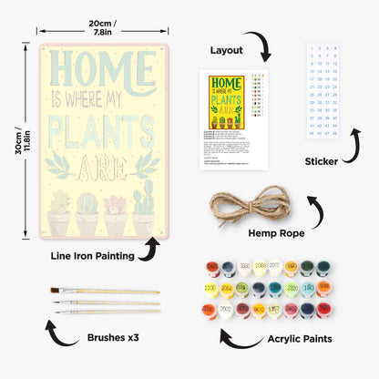 Home is Where My Plants Are – Vintage Paint by Numbers