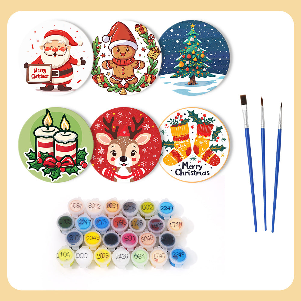 6 Piece Christmas Coaster Set V6