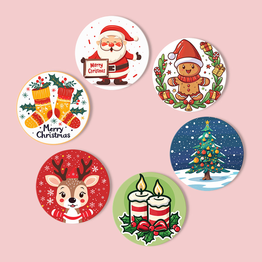 6 Piece Christmas Coaster Set V6