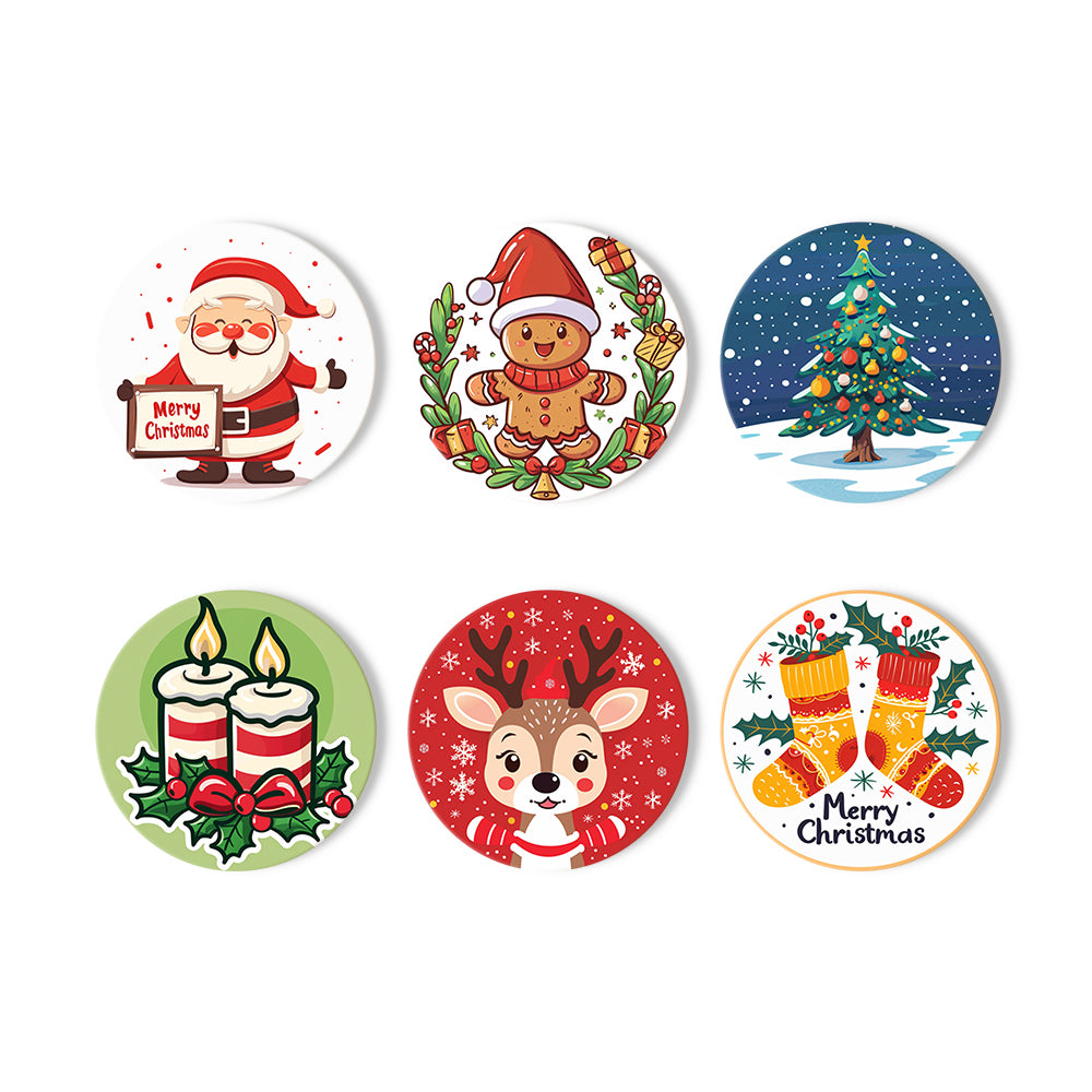 6 Piece Christmas Coaster Set V6