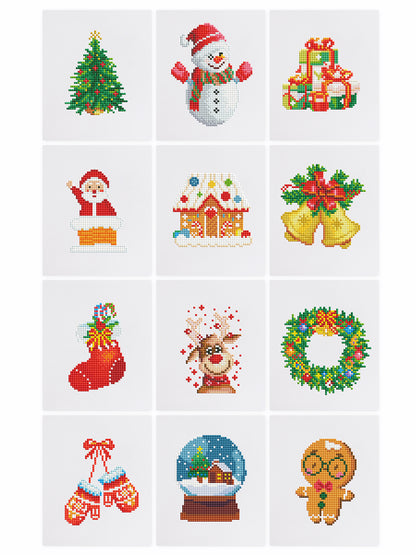 12 Assorted Christmas Diamond Paintings - Set 1