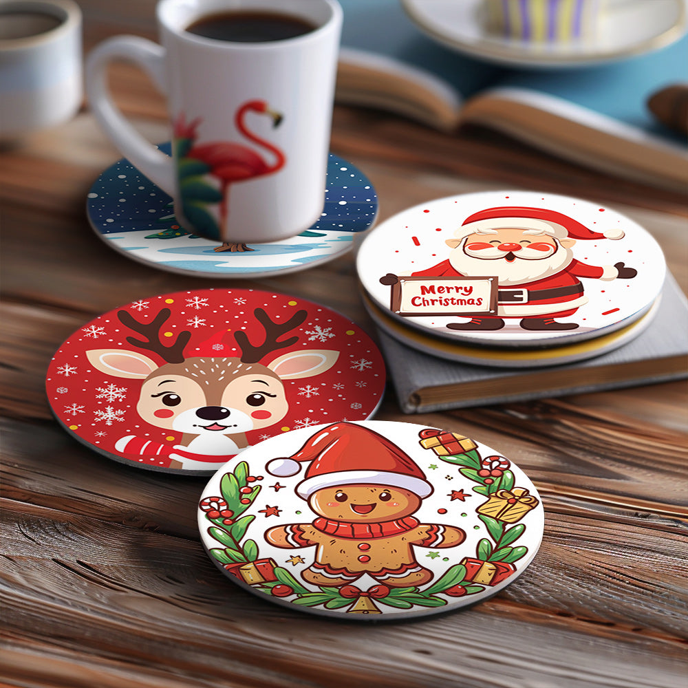 6 Piece Christmas Coaster Set V6