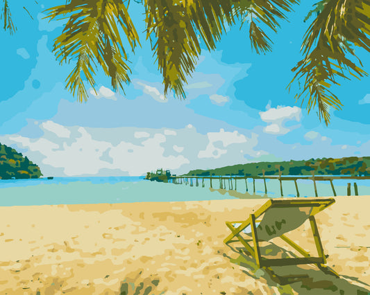 A tranquil beach scene