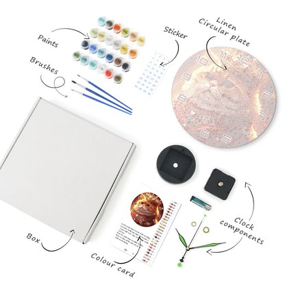 Paint the Moment – Regal Feline Clock Kit