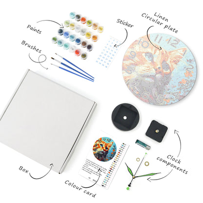 Paint the Moment – Curious Cat Clock Kit