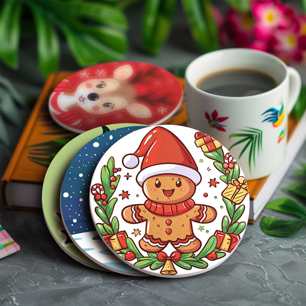 6 Piece Christmas Coaster Set V6