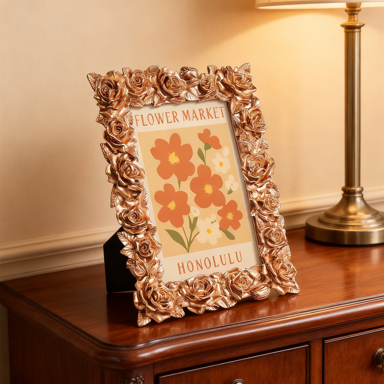 Honolulu Flower Market framed mini paint by numbers featuring tropical flowers in a colorful island-inspired design