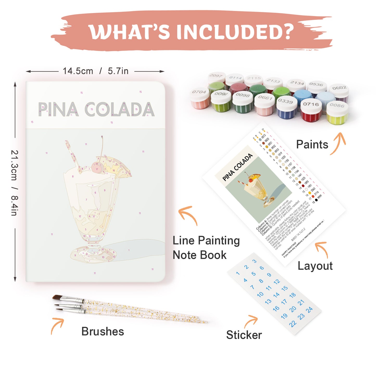 Paint & Sip Notebook – Piña Colada Edition