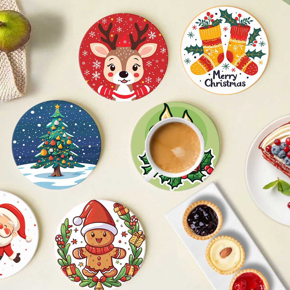 6 Piece Christmas Coaster Set V6