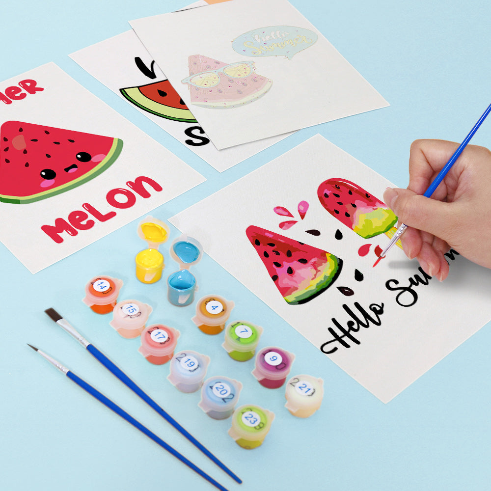 Sweet Summer Melons 6 Pack Mini Paint by Numbers Kit