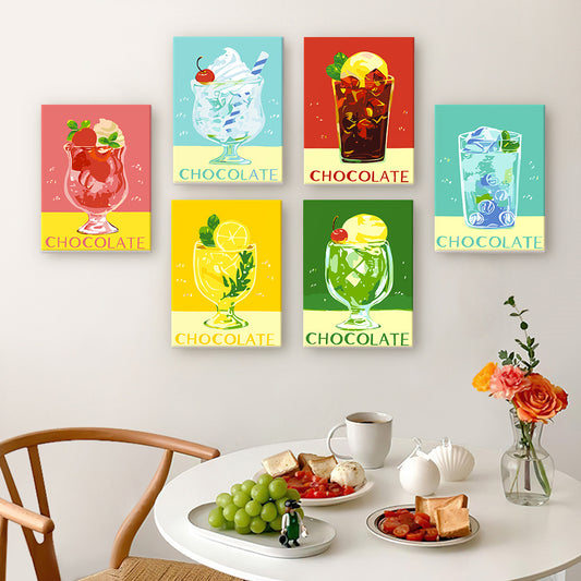 Dessert Drinks 6 Pack Mini Paint by Numbers Kit
