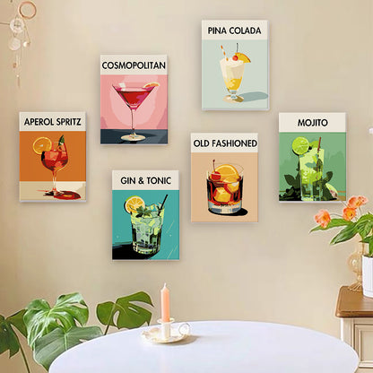 Cocktail Cuties 6 Pack Mini Paint by Numbers Kit