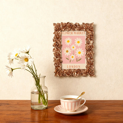 London Flower Market framed mini paint by numbers showing cheerful daisies and classic city poster artwork
