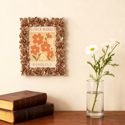 Honolulu Flower Market framed mini paint by numbers featuring tropical flowers in a colorful island-inspired design