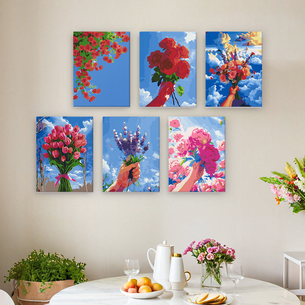 Bouquets of Light 6 Pack Mini Paint by Numbers Kit