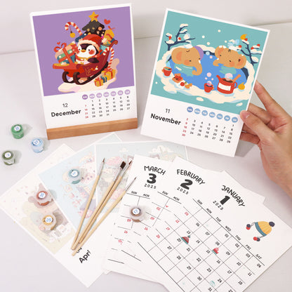 12-Month Calendar Set w/Animal Theme