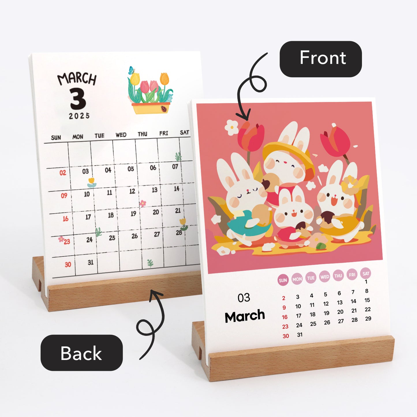 12-Month Calendar Set w/Animal Theme