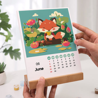 12-Month Calendar Set w/Animal Theme