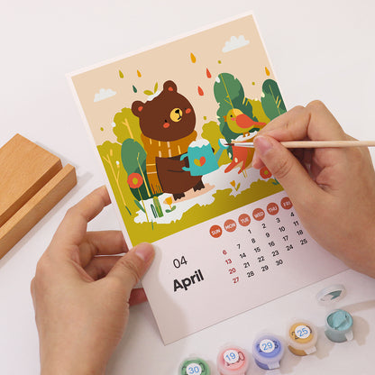 12-Month Calendar Set w/Animal Theme