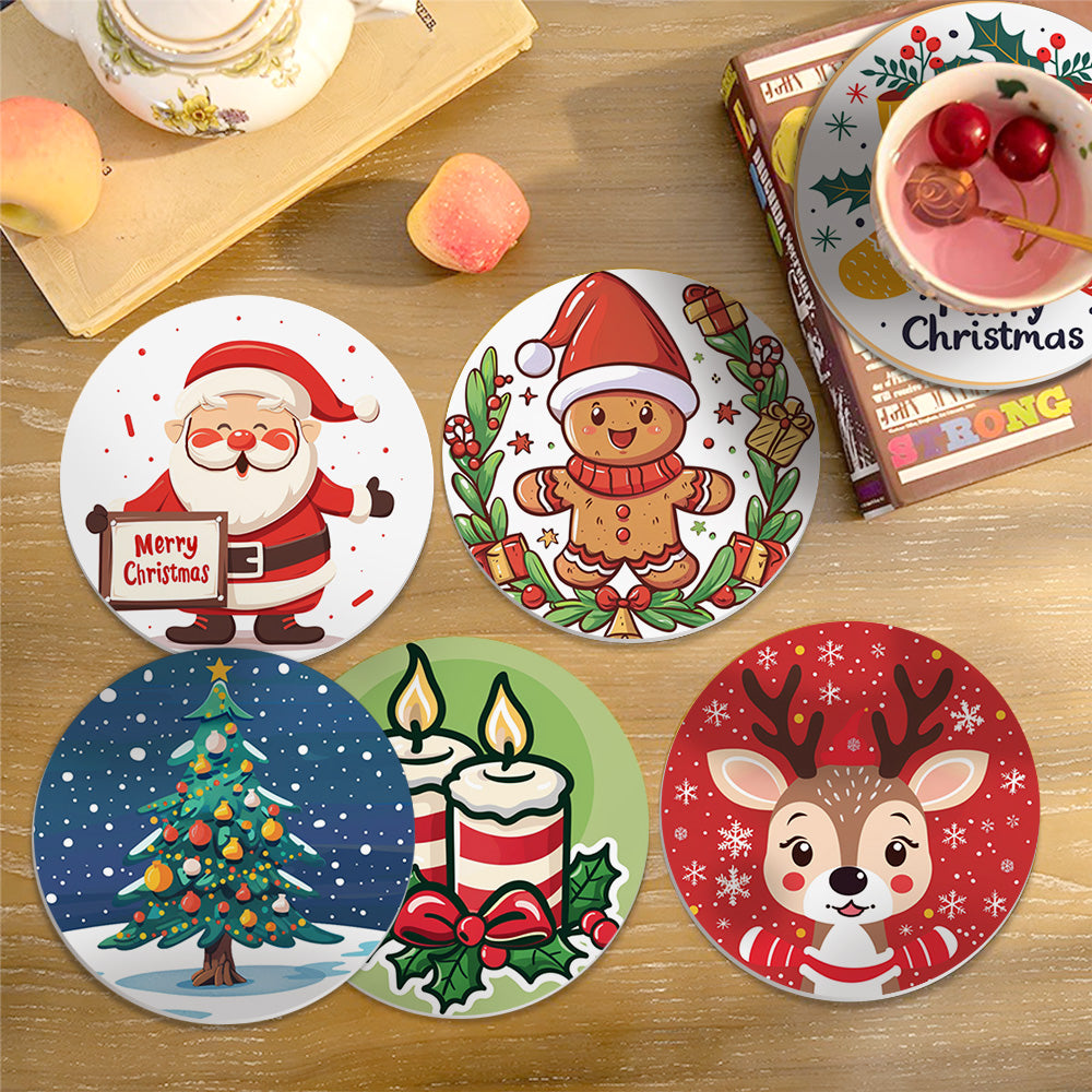 6 Piece Christmas Coaster Set V6