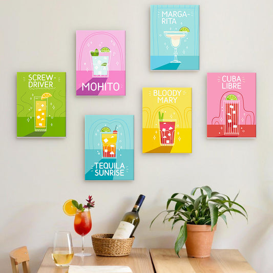 Cocktail Classics 6 Pack Mini Paint by Numbers Kit