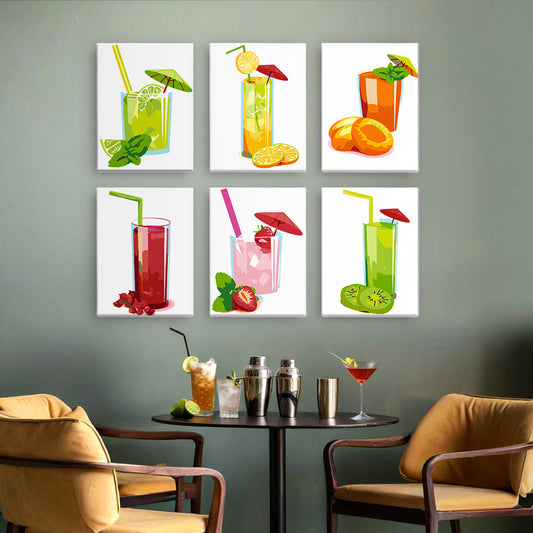 Fresh Fruit Drinks 6 Pack Mini Paint by Numbers Kit