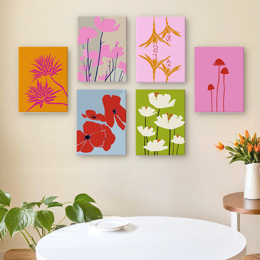 Minimalist Blooms 6 Pack Mini Paint by Numbers Kit