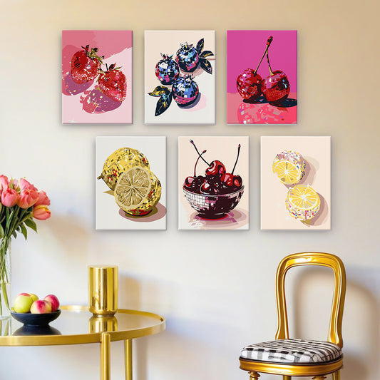 Disco Fruit Series 6 Pack Mini Paint by Numbers Kit