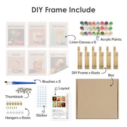 Spirited Strokes 6 Pack Mini Paint by Numbers Kit