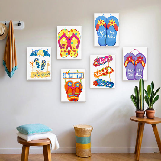Flip-Flop Summer Vibes 6 Pack Mini Paint by Numbers Kit