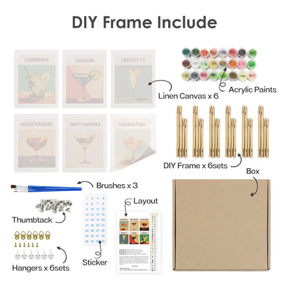 Elegant Elixirs 6 Pack Mini Paint by Numbers Kit