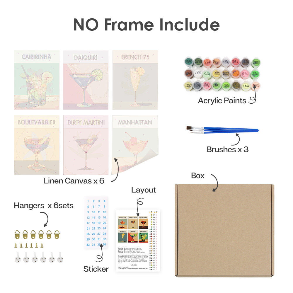 Elegant Elixirs 6 Pack Mini Paint by Numbers Kit