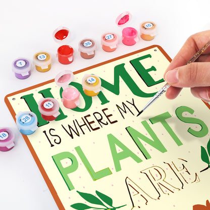 Home is Where My Plants Are – Vintage Paint by Numbers