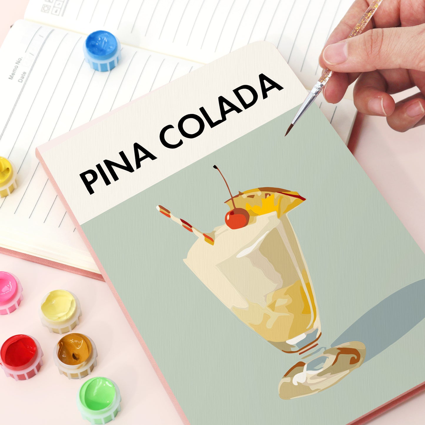 Paint & Sip Notebook – Piña Colada Edition