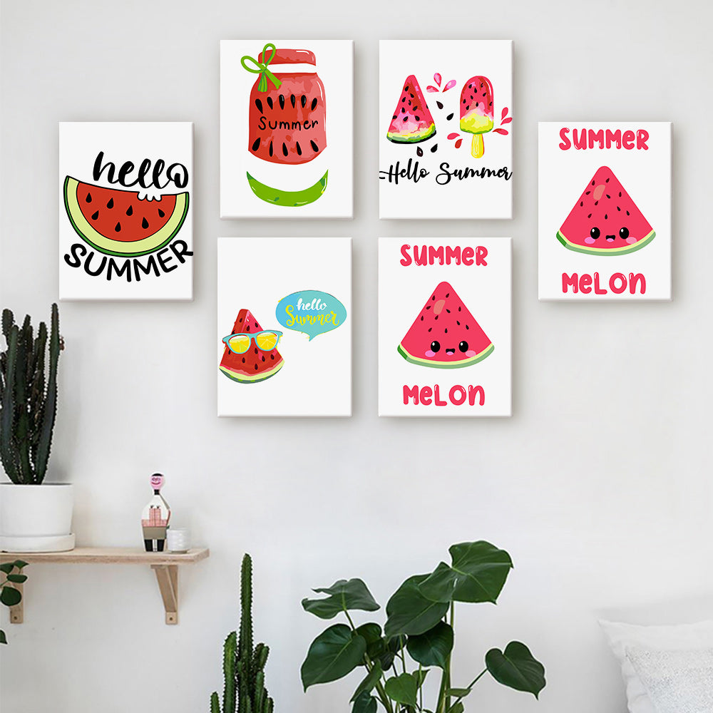 Sweet Summer Melons 6 Pack Mini Paint by Numbers Kit